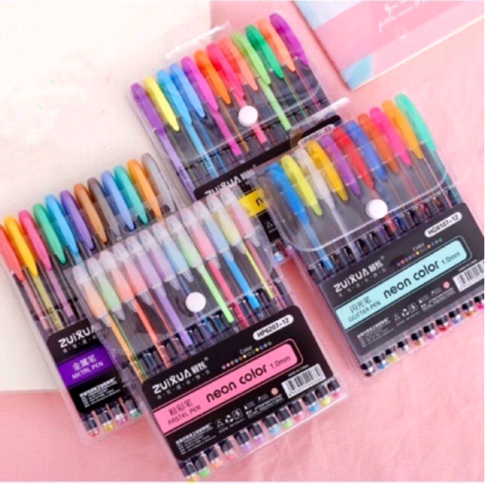 Zuixua 12 in 1 Neon Color Pen 1.0mm/Metal/Pastel/Highlighter