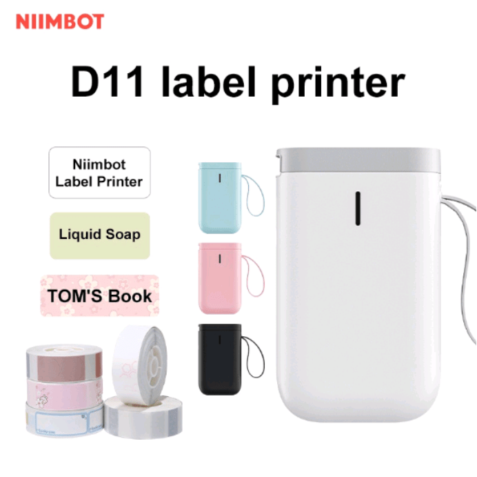 Niimbot D11 D110 Portable Label Printer White Black Pink Green 12-15Mm Width Cable Maker Tape Thermal&nbsp;Sticker