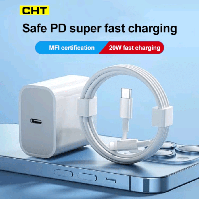 MFI Certified Fast Charger Type C Fast Charger Quick Charger PD Charger Cable Adapter&nbsp;(8/X/11/12/13)